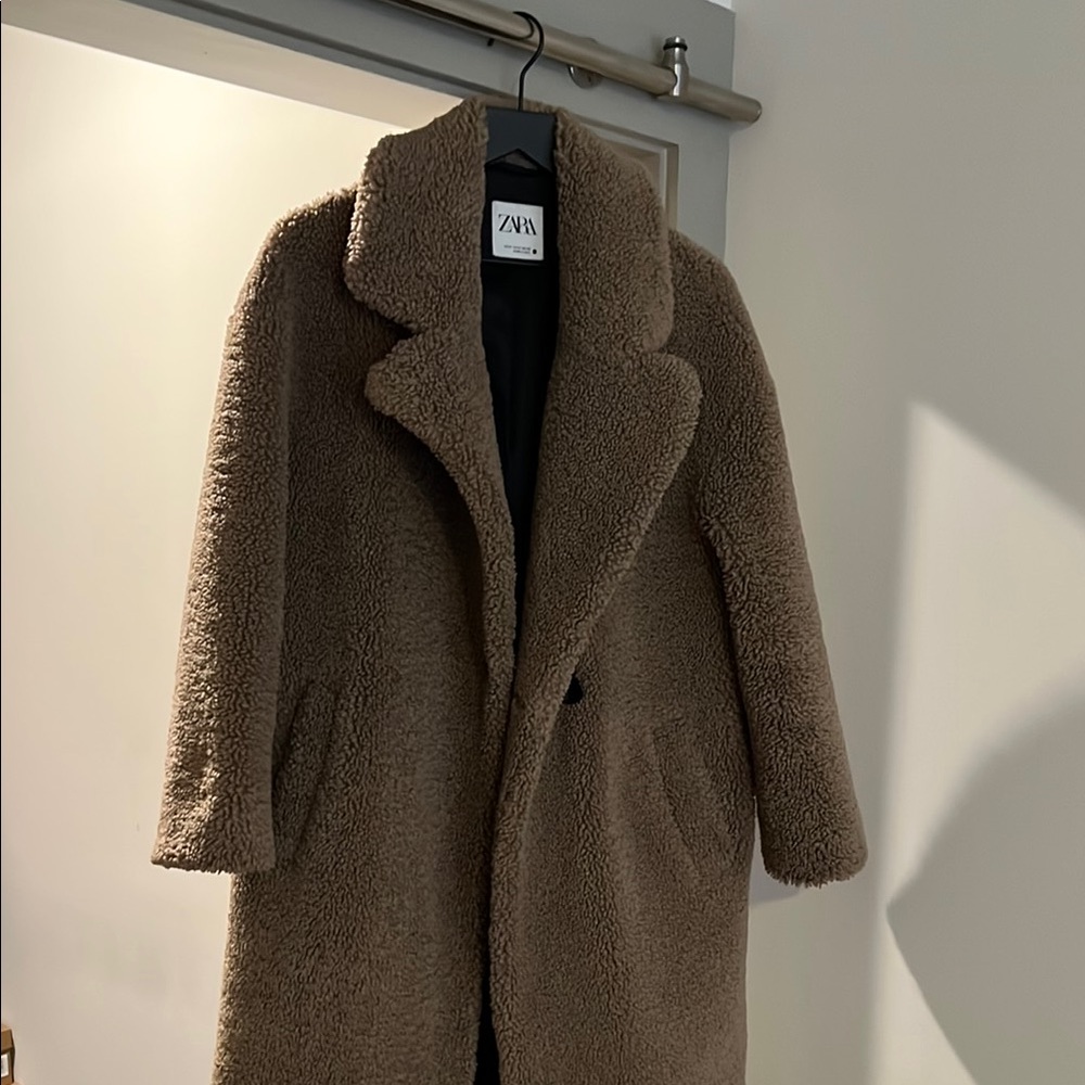 Zara Brown Teddy Coat